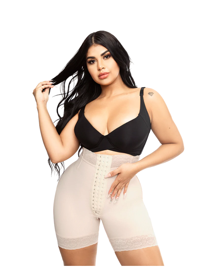 Short Faja Beige de Broches Reloj de Arena FT- O-076 Short Faja Beige de Broches Reloj de Arena FT- O-076