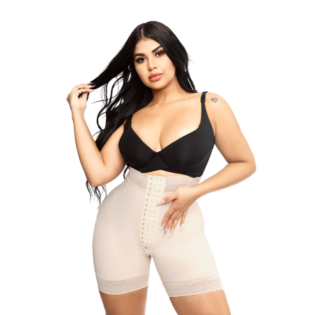 Short Faja Beige de Broches Reloj de Arena FT- O-076