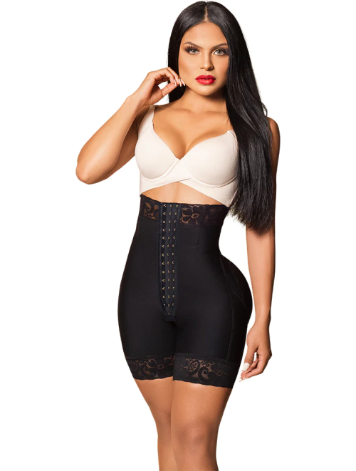 Short Black Girdle with Hourglass Brooches FT- O-077