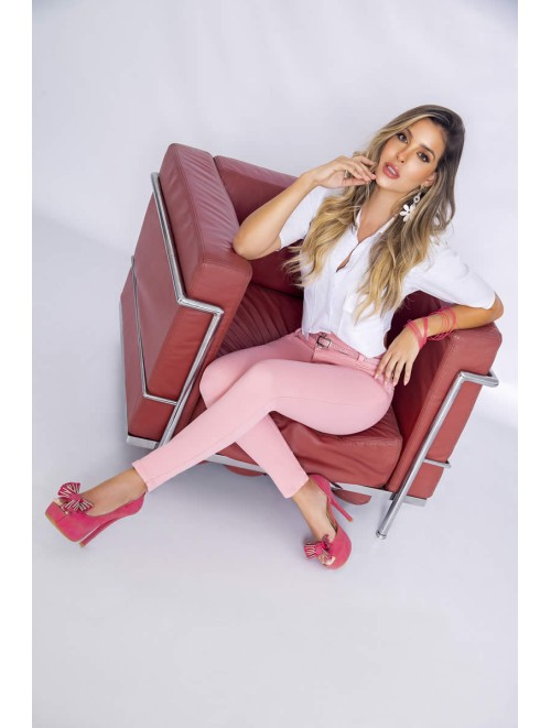 Beautiful Pink Jeans Includes Belt | 700-1501