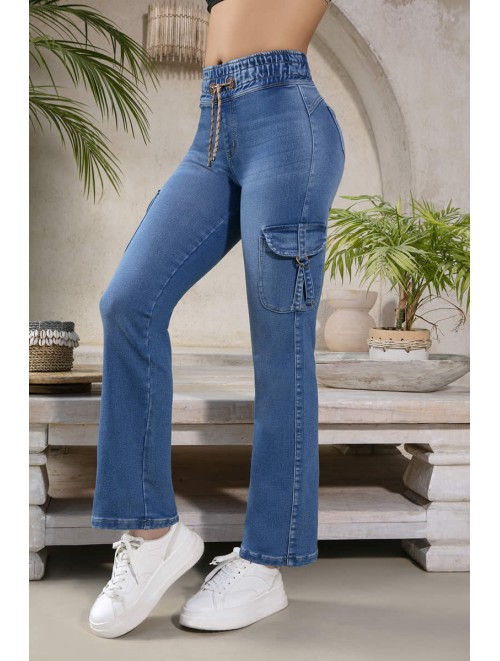 Cargo Jean With Exclusive Design And High Waist | 1771