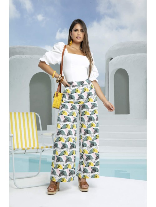 Colombian Tropical Pants Luxurious Design High Waist | Y-508
