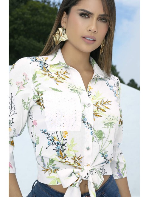 3/4 Sleeve Blouse With A Touch Of Elegance | A-498