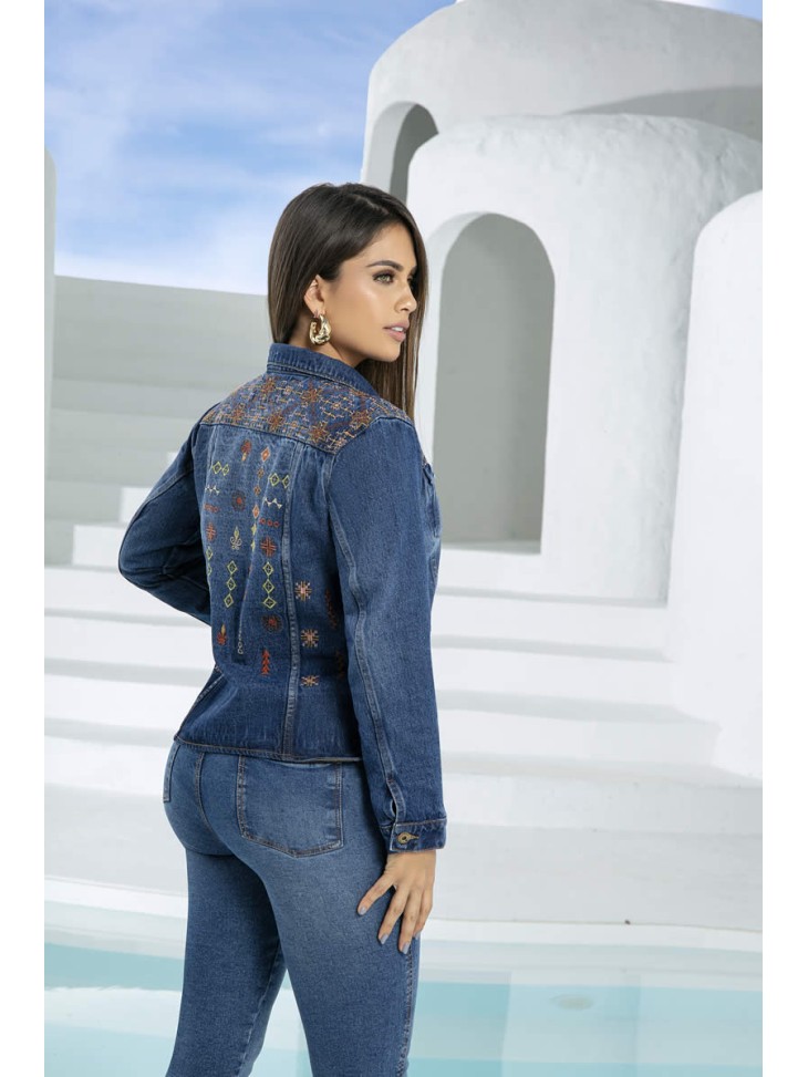 Feminine Jean Jacket With Colombian Style | B-506