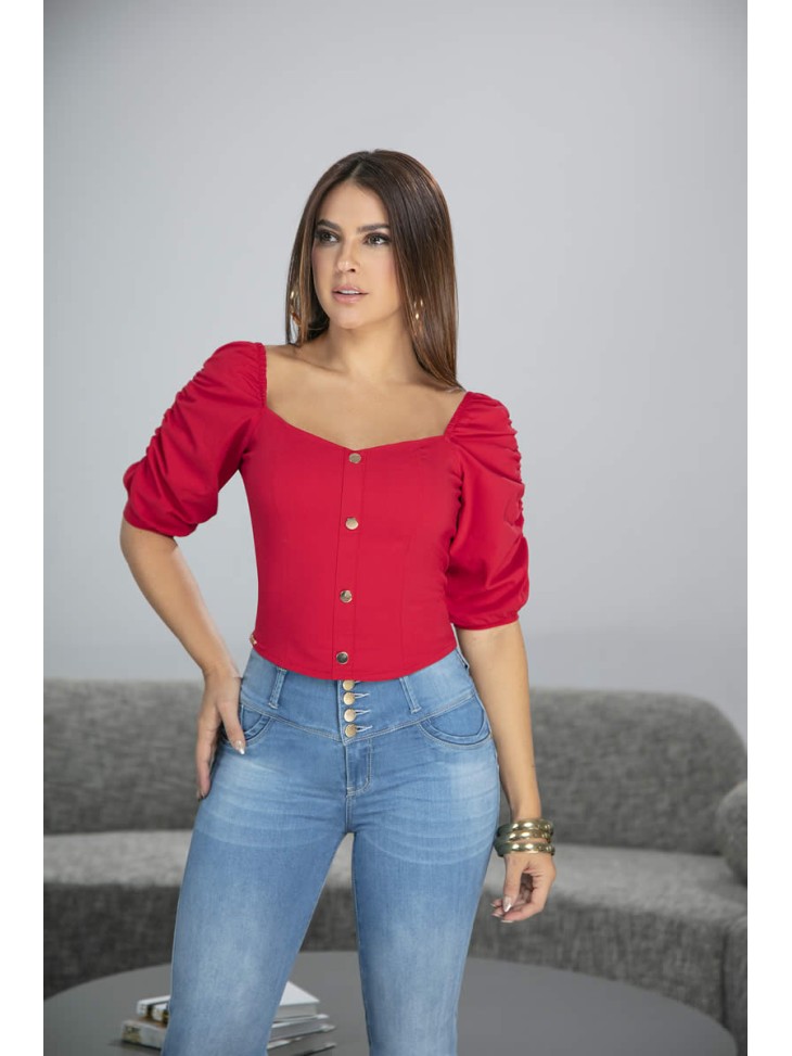 Colombian Red Blouse For All Occasions - BLM A-514