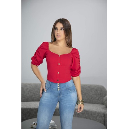 Colombian Red Blouse For All Occasions - BLM A-514