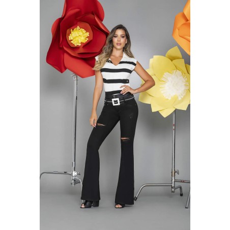 Destroyed Effect Colombian Jean Includes Belt | SVN 700-1576