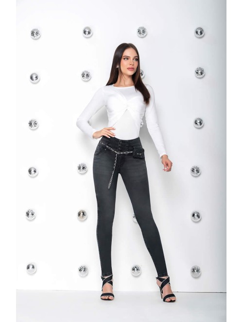 Jean Para Dama Control Abdomen Incluye Cinturón | SVN 700-1598