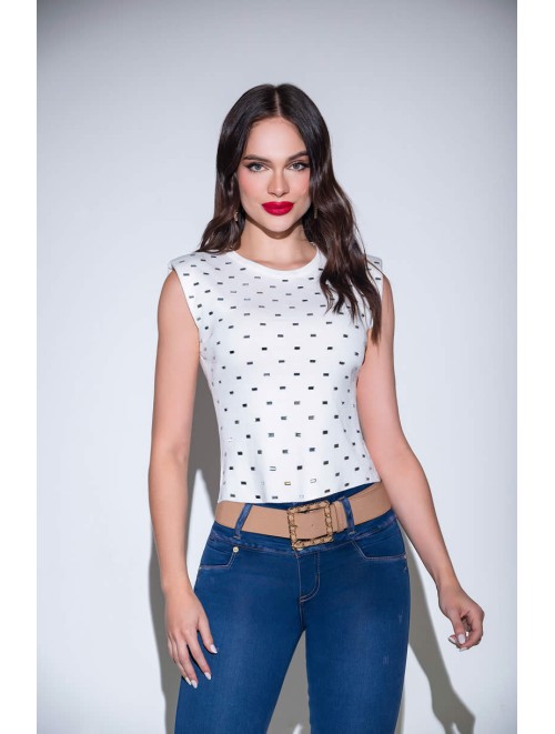 Beautiful Colombian Blouse with Rhinestone Details | SVN V-042