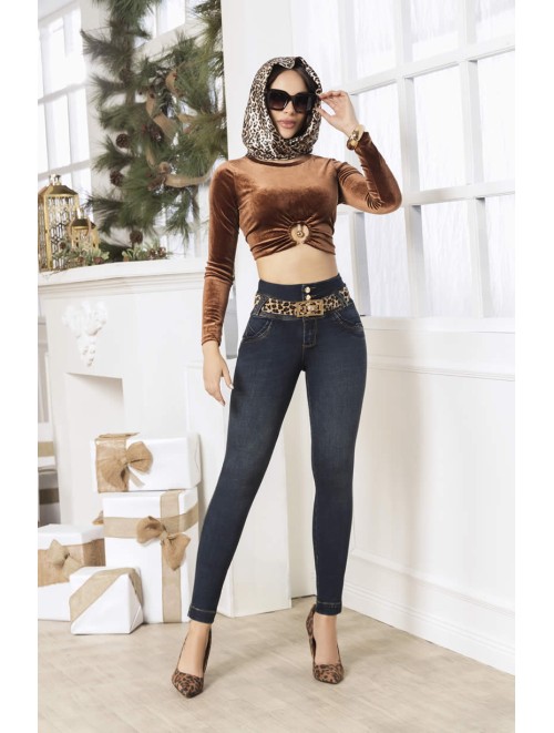 Women's Jeans Includes Animal Print Belt | OFR - PIA