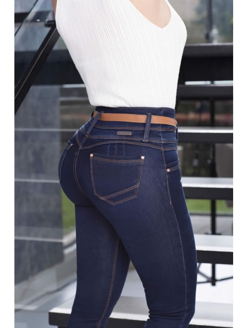 Hermoso Jeans Push Up Control Abdomen Con Cinturón Incluido